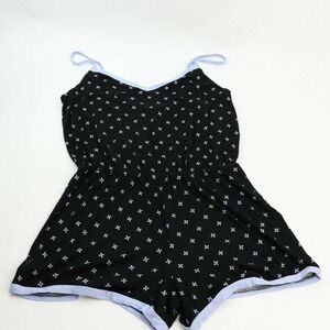 Alfani Intimates 3X Black Floral Print Romper Pajama Sleepwear Jumpsuit